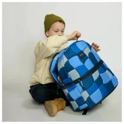 State Bags Sac à Dos Kane Deux Poches Puffer Check | Bleu Outlet