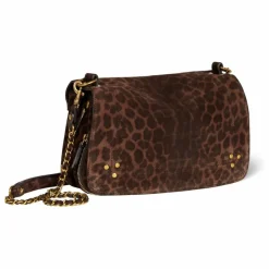 Hot Jérôme Dreyfuss Sac Bobi Croûte Velours Léopard | Marron
