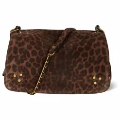 Hot Jérôme Dreyfuss Sac Bobi Croûte Velours Léopard | Marron