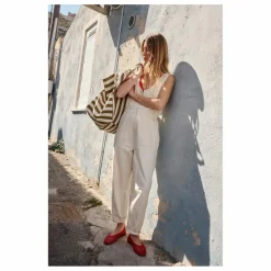 Hot Rose in April Sac cabas rayé Elisa | Olive