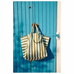 Hot Rose in April Sac cabas rayé Elisa | Olive