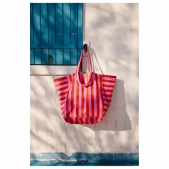 Rose in April Sac cabas rayé Elisa | Rouge Clearance