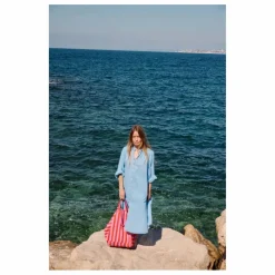 Rose in April Sac cabas rayé Elisa | Rouge Clearance