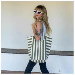 Rose in April Sac cabas rayée Elisabeth | Olive Discount