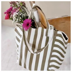 Rose in April Sac cabas rayée Elisabeth | Olive Discount