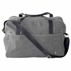 La cerise sur le gâteau Sac de voyage rayé en coton bio Basile | Caviar Outlet