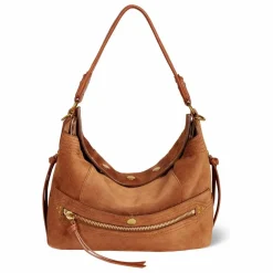 Sale Jérôme Dreyfuss Sac Lucky Hobo Croûte Velours | Caramel