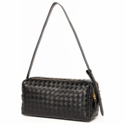 Femme Elleme Sac Trousse Cuir Tressé |