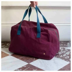 Discount La cerise sur le gâteau Sac week-end en coton bio Iona | Bordeaux