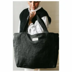 Adorna Sac zippé en lin | Noir New