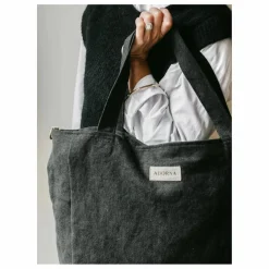 Adorna Sac zippé en lin | Noir New