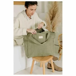 Adorna Sac zippé en lin | Vert kaki Hot