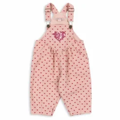 Konges Sløjd Salopette Nola Cœurs Coton Bio | Rose Best