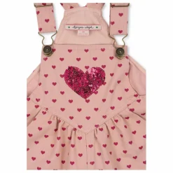 Konges Sløjd Salopette Nola Cœurs Coton Bio | Rose Best