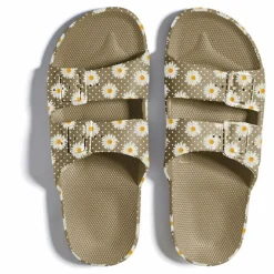 Hot Freedom Moses Sandales Fancy Fleuries | Vert kaki