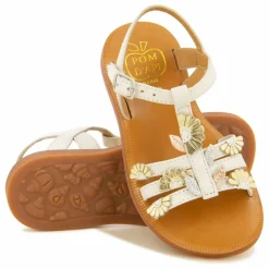 Pom d'Api Sandales Plagette Multi Daisy | Crème Discount