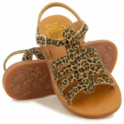 Pom d'Api Sandales Plagette Strap | Léopard