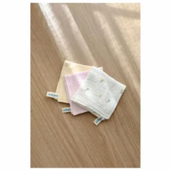 Online Soft Spot Serviettes Daisies en coton bio - Set de 3 Multicolore