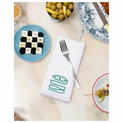 Tarta Gelatina Serviettes de table brodées - Set de 4 Multicolore Sale