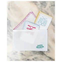 Tarta Gelatina Serviettes de table brodées - Set de 4 Multicolore Sale