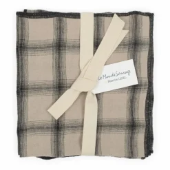 Outlet Le Monde Sauvage Serviettes de table Highlands en lin lavé - Set de 4 | Beige rosé