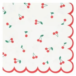 Discount Meri Meri Serviettes en papier Cherry - Set de 16 Blanc