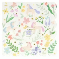 Enfant Meri Meri Décoration De Fête|Serviettes en papier Meadow Licornes - Set de 16