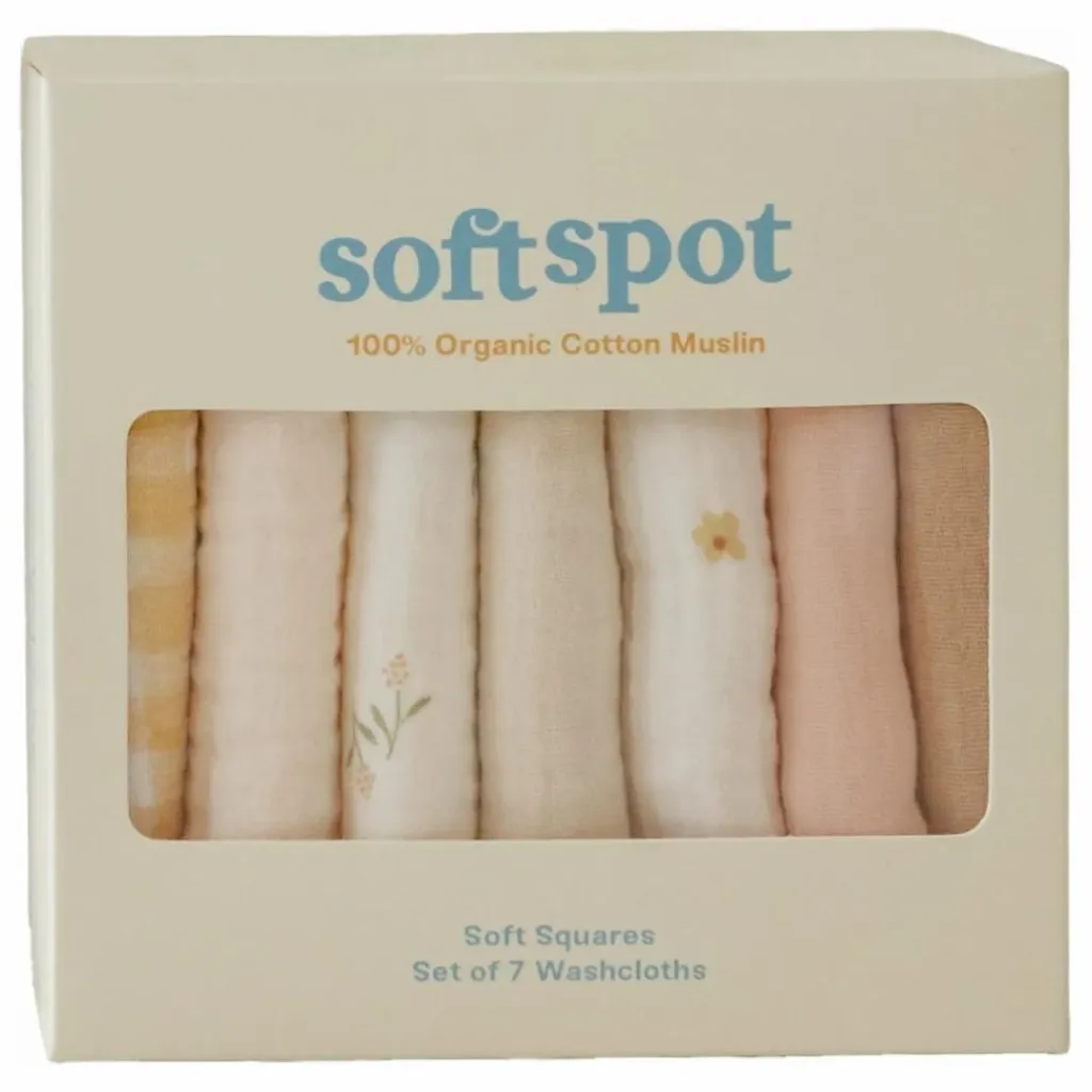 Soft Spot Serviettes Picnic en coton bio - Set de 7 | Jaune