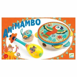 Outlet Djeco Set de 3 instruments tambourin, maracas, castagnettes Multicolore