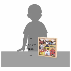 Janod Set de cubes en bois Campagne - Cross Roads