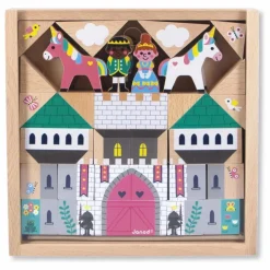 Janod Jouets D'Éveil|Set de cubes en bois Royaume enchanté - Cross Roads