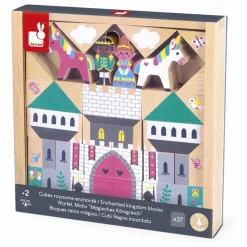 Janod Jouets D'Éveil|Set de cubes en bois Royaume enchanté - Cross Roads