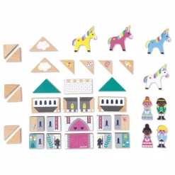Janod Jouets D'Éveil|Set de cubes en bois Royaume enchanté - Cross Roads