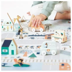 Clearance Janod Set de cubes en bois Vallée blanche - Cross Roads Multicolore