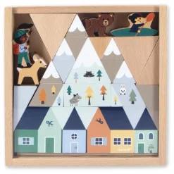 Clearance Janod Set de cubes en bois Vallée blanche - Cross Roads Multicolore