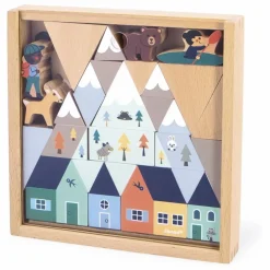 Clearance Janod Set de cubes en bois Vallée blanche - Cross Roads Multicolore