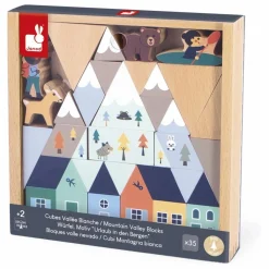 Clearance Janod Set de cubes en bois Vallée blanche - Cross Roads Multicolore