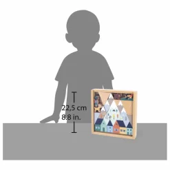 Clearance Janod Set de cubes en bois Vallée blanche - Cross Roads Multicolore