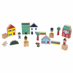 Janod Set de cubes en bois Ville - Cross Roads Multicolore New