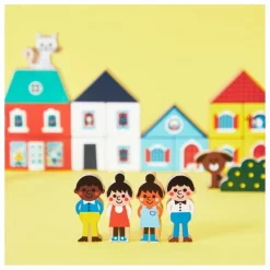 Janod Set de cubes en bois Ville - Cross Roads Multicolore New