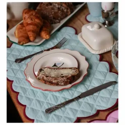 Anna + Nina Set de table Frosty Scalloped | Bleu Clair Sale