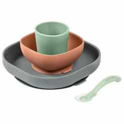 Béaba Set vaisselle silicone 4 pièces | Sauge
