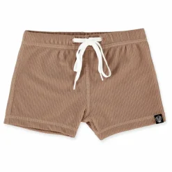 Beach & Bandits Short de Bain Anti-UV Côtelé | Marron Clearance
