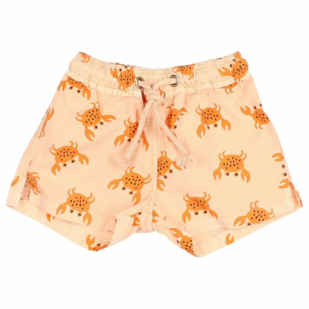 Búho Short de Bain Crabs Bébé Coton Bio | Abricot Best