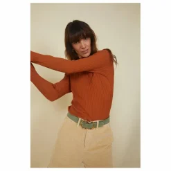 Femme SMALLABLE BASICS Tee-Shirts, Polos|Sous Pull Femme Cotelé Coton Bio |