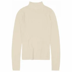 Clearance FUB Sous-pull Col Cheminé Pointelle Laine Mérinos - Collection Femme | Ecru