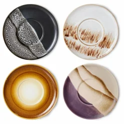 HKliving Sous-tasses 70's - Set de 4 Multicolore Best