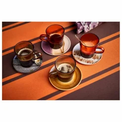 HKliving Sous-tasses 70's - Set de 4 Multicolore Best