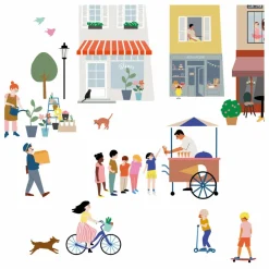 MIMI'lou Stickers easy Mon Village Multicolore Hot