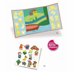 Djeco Stickers épais et repositionnables Les animaux
